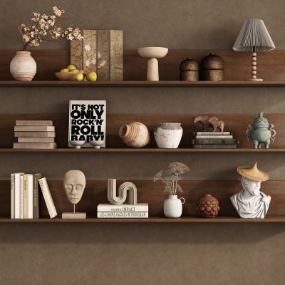 侘寂风饰品陶罐摆件组合