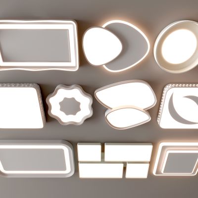 现代吸顶灯 方形吸顶灯 圆形 几何 超薄  卧室 客厅 儿童房 简约