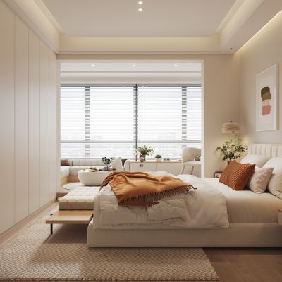 现代奶油风卧室