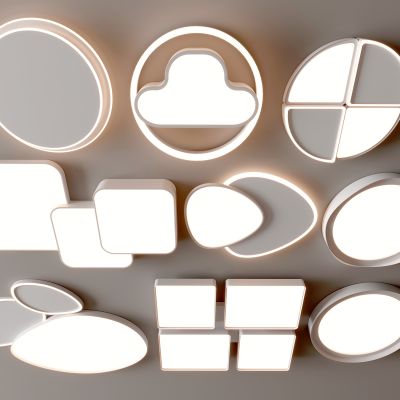 现代吸顶灯 方形吸顶灯 圆形 几何 超薄  卧室 客厅 儿童房 简约