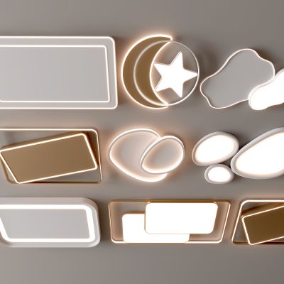 现代吸顶灯 方形吸顶灯 圆形 几何 超薄  卧室 客厅 儿童房 简约