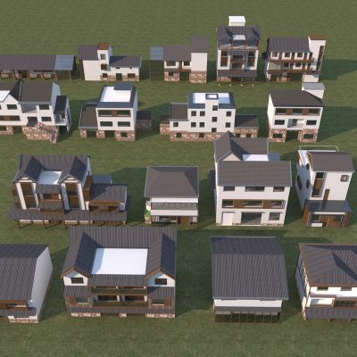 现代乡村民居别墅建筑合集3D模型