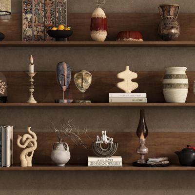 侘寂风饰品陶罐摆件组合