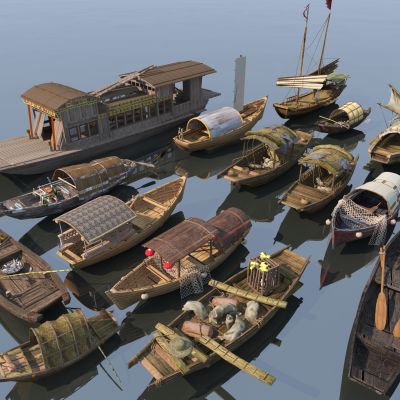 中式船3D模型