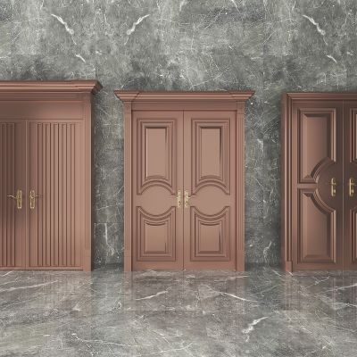 现代欧式别墅大门  入户门 木门铜门