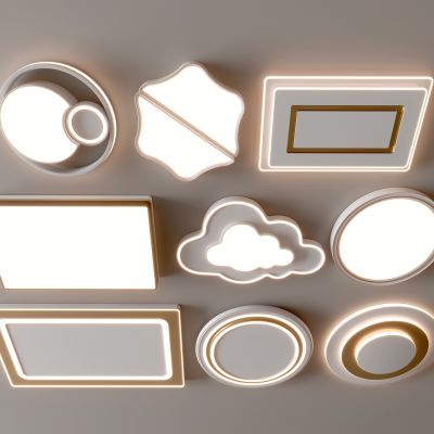 现代吸顶灯 方形吸顶灯 圆形 几何 超薄  卧室 客厅 儿童房 简约