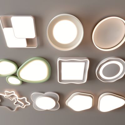 现代吸顶灯 方形吸顶灯 圆形 几何 超薄  卧室 客厅 儿童房 简约