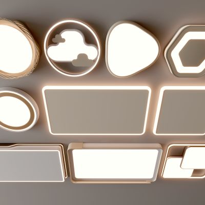 现代吸顶灯 方形吸顶灯 圆形 几何 超薄  卧室 客厅 儿童房 简约