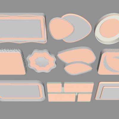 现代吸顶灯 方形吸顶灯 圆形 几何 超薄  卧室 客厅 儿童房 简约