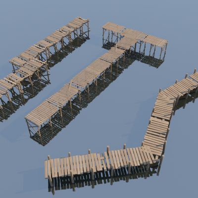 现代乡村栈道3D模型