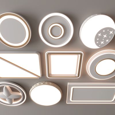 现代吸顶灯 方形吸顶灯 圆形 几何 超薄  卧室 客厅 儿童房 简约