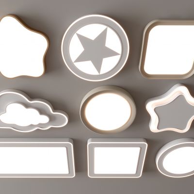 现代吸顶灯 方形吸顶灯 圆形 几何 超薄  卧室 客厅 儿童房 简约