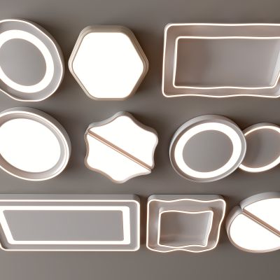 现代吸顶灯 方形吸顶灯 圆形 几何 超薄  卧室 客厅 儿童房 简约