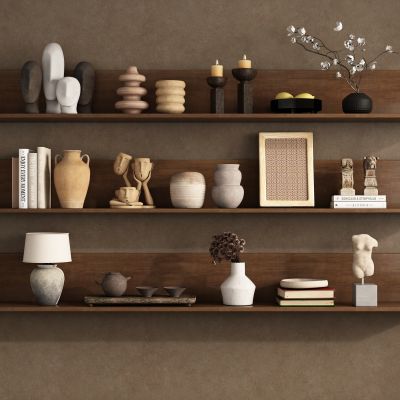 侘寂风饰品陶罐摆件组合