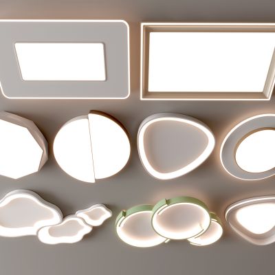 现代吸顶灯 方形吸顶灯 圆形 几何 超薄  卧室 客厅 儿童房 简约