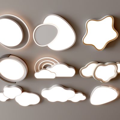 现代吸顶灯 云朵形吸顶灯 圆形吸顶灯 几何形 超薄  卧室 客厅 简约