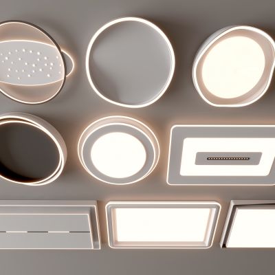 现代吸顶灯 方形吸顶灯 圆形 几何 超薄  卧室 客厅 儿童房 简约