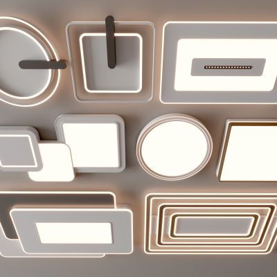 现代吸顶灯 方形吸顶灯 圆形 几何 超薄  卧室 客厅 儿童房 简约