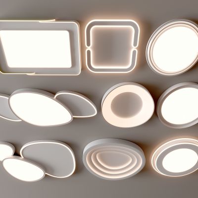 现代吸顶灯 方形吸顶灯 圆形 几何 超薄  卧室 客厅 儿童房 简约