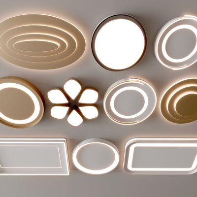 现代吸顶灯 方形吸顶灯 圆形 几何 超薄  卧室 客厅 儿童房 简约