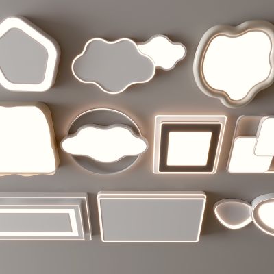 现代吸顶灯 方形吸顶灯 圆形 几何 超薄  卧室 客厅 儿童房 简约