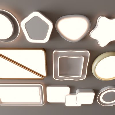 现代吸顶灯 方形吸顶灯 圆形 几何 超薄  卧室 客厅 儿童房 简约