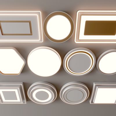 现代吸顶灯 方形吸顶灯 圆形 几何 超薄  卧室 客厅 儿童房 简约