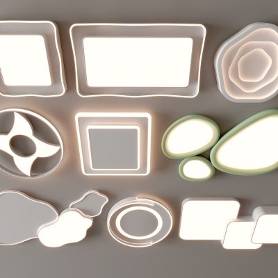 现代吸顶灯 方形吸顶灯 圆形 几何 超薄  卧室 客厅 儿童房 简约