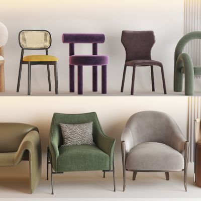 现代单人沙发组合