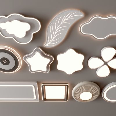 现代吸顶灯 方形吸顶灯 圆形 几何 超薄  卧室 客厅 儿童房 简约