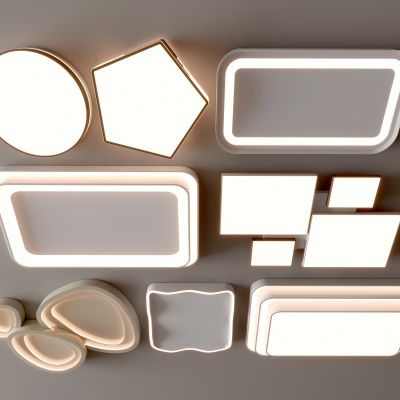 现代吸顶灯 方形吸顶灯 圆形 几何 超薄  卧室 客厅 儿童房 简约