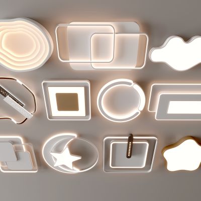 现代吸顶灯 方形吸顶灯 圆形 几何 超薄  卧室 客厅 儿童房 简约