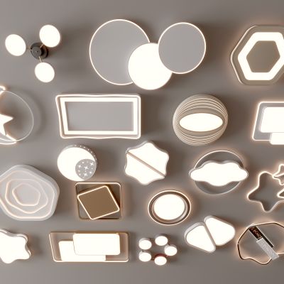 现代吸顶灯 方形吸顶灯 圆形 几何 超薄  卧室 客厅 儿童房 简约