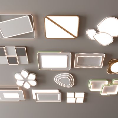 现代吸顶灯 方形吸顶灯 圆形 几何 超薄  卧室 客厅 儿童房 简约