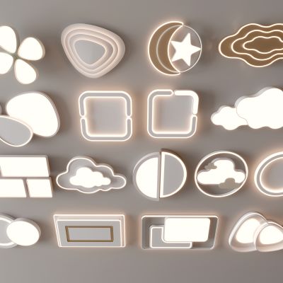 现代吸顶灯 方形吸顶灯 圆形 几何 超薄  卧室 客厅 儿童房 简约