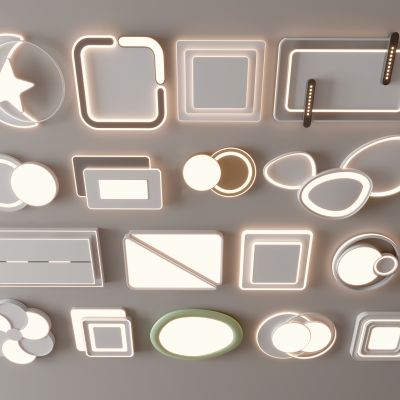 现代吸顶灯 方形吸顶灯 圆形 几何 超薄  卧室 客厅 儿童房 简约