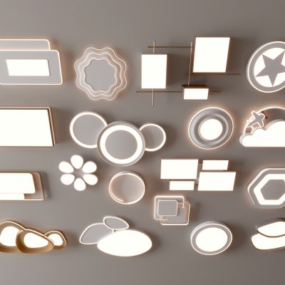 现代吸顶灯 方形吸顶灯 圆形 几何 超薄  卧室 客厅 儿童房 简约