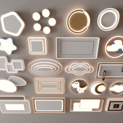 现代吸顶灯 方形吸顶灯 圆形 几何 超薄  卧室 客厅 儿童房 简约