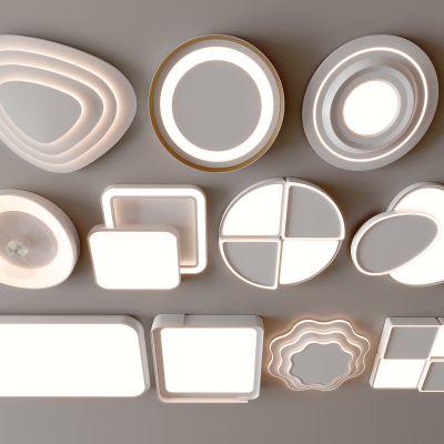 现代吸顶灯 方形吸顶灯 圆形 几何 超薄  卧室 客厅 儿童房 简约