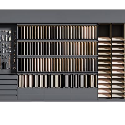 现代全屋定制展厅色板柜