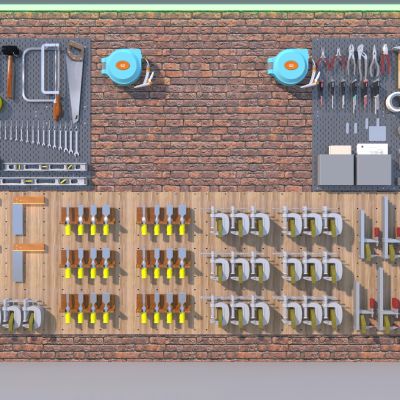 现代工具墙3D模型