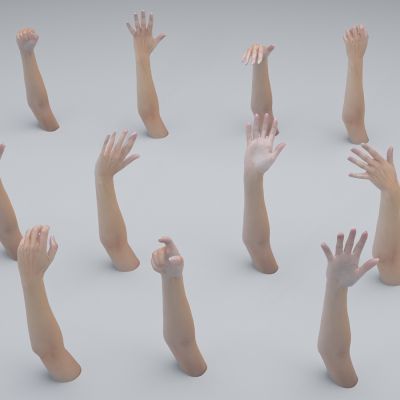 多人手势_手模_女性手臂_手掌_手心_女性手掌_手指