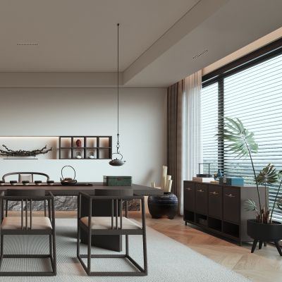 茶室_装饰柜_摆件_装饰品_陶瓷_茶桌组合1