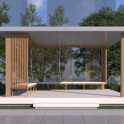 现代休闲亭子 廊架3D模型