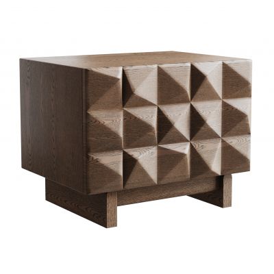 现代实木床头柜3D模型