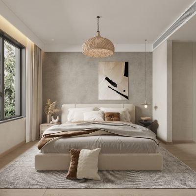 现代侘寂风卧室
