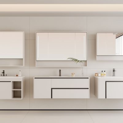 现代浴室柜 卫浴柜 镜子 镜柜 卫生间用品 龙头 洗手盆 卫浴摆件