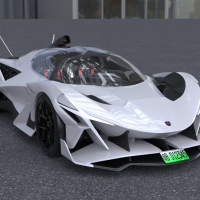 2022款阿波罗evo跑车赛车汽车3D模型