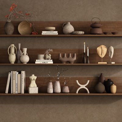 侘寂风饰品摆件陶罐