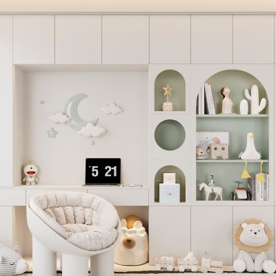 现代书柜 书桌 写字桌 书籍 展示柜 开放式书柜